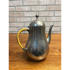 Vintage Mid Century Royal Holland Pewter KMD TIEL Tea Pot w Wrapped Handle