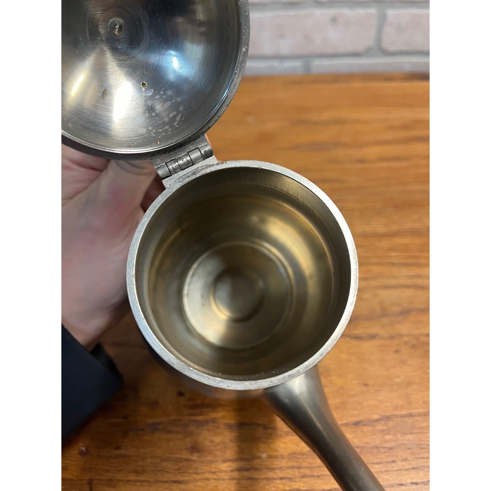 Vintage Mid Century Royal Holland Pewter KMD TIEL Tea Pot w Wrapped Handle