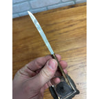 Antique Victorian Cast Iron & Glass Inkwell Fountain Pen Rest