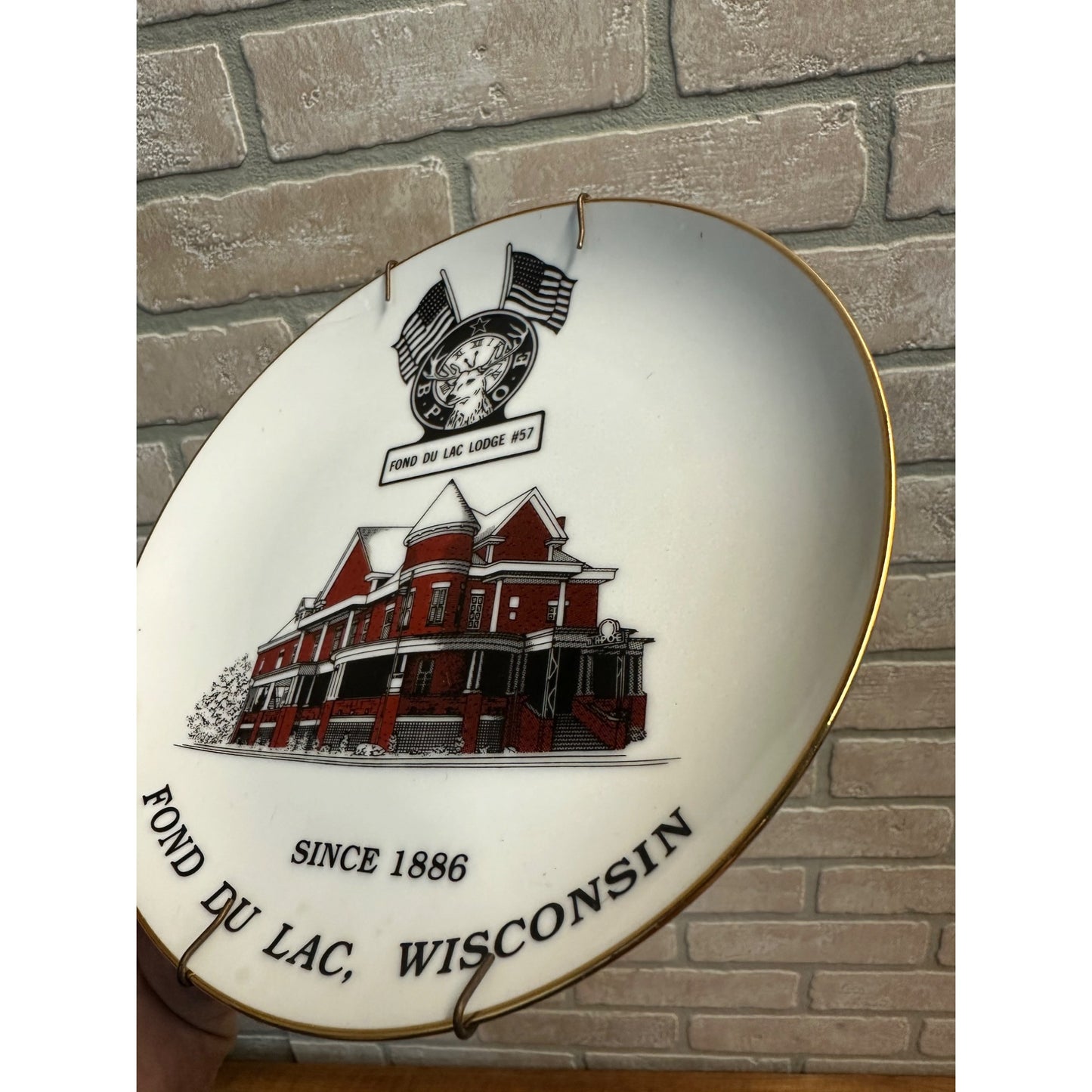 Vintage B.P.O.E Fond du Lac Lodge #57 Wisconsin Elk's Club 7.5" Plate BPOE