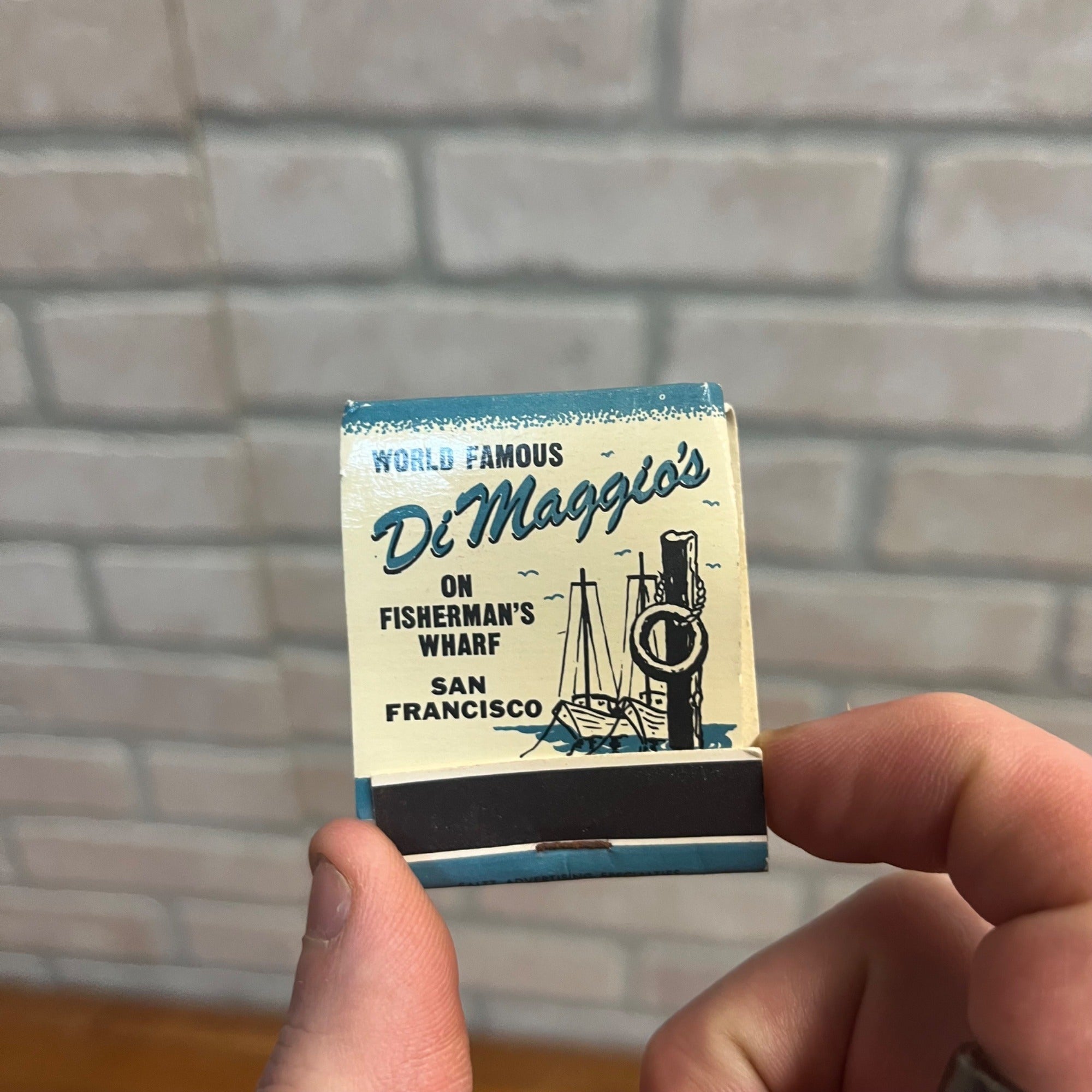 Joe DiMaggio Matchbook Cover Unstuck Fisherman Wharf Beautiful