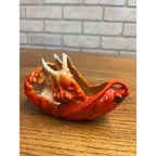Vintage Royal Bayreuth Lobster Candy / Sauce Dish Porcelain Figural Bavaria