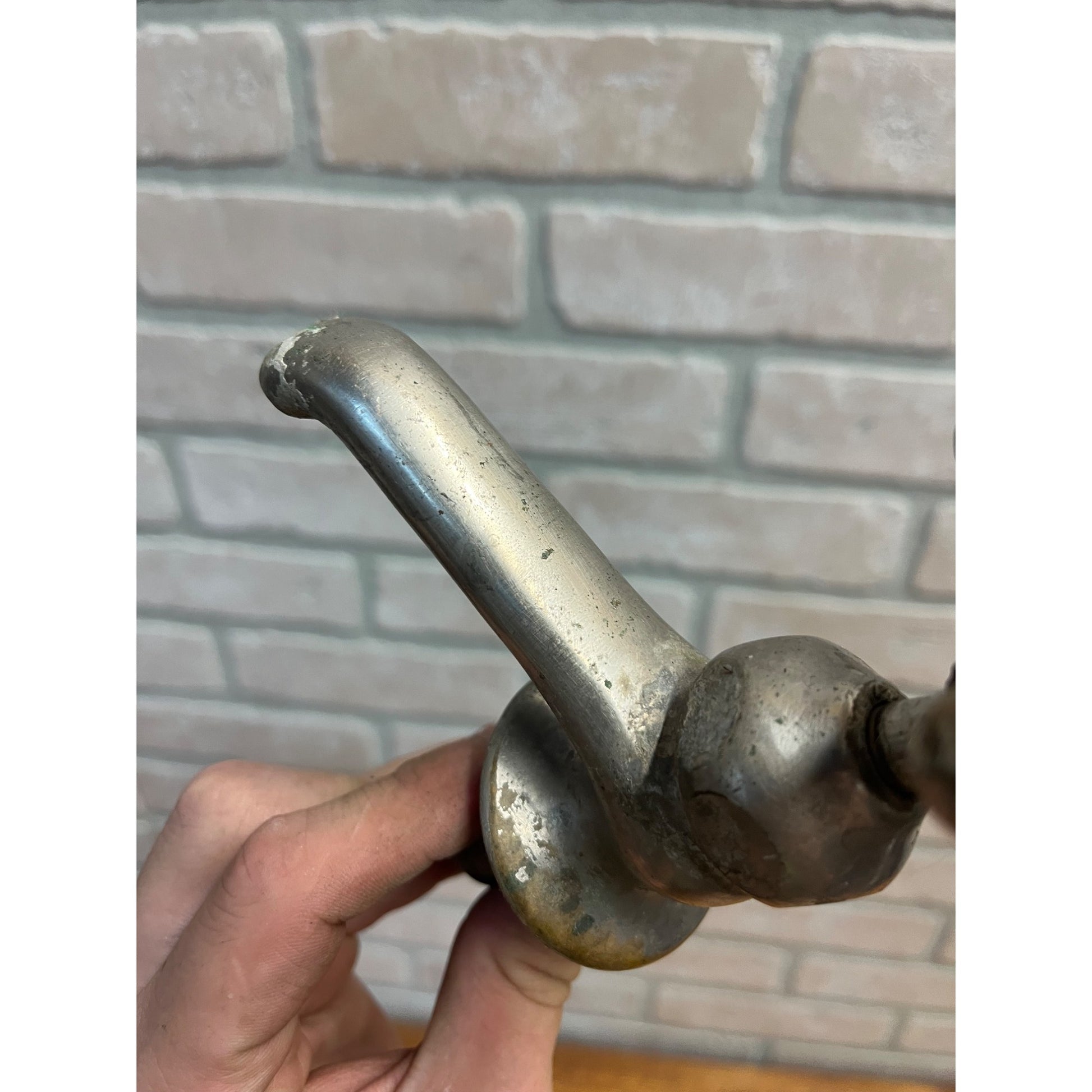 Vintage Cold Bathroom Sink Tub Faucet Spout Plated Brass Porcelain