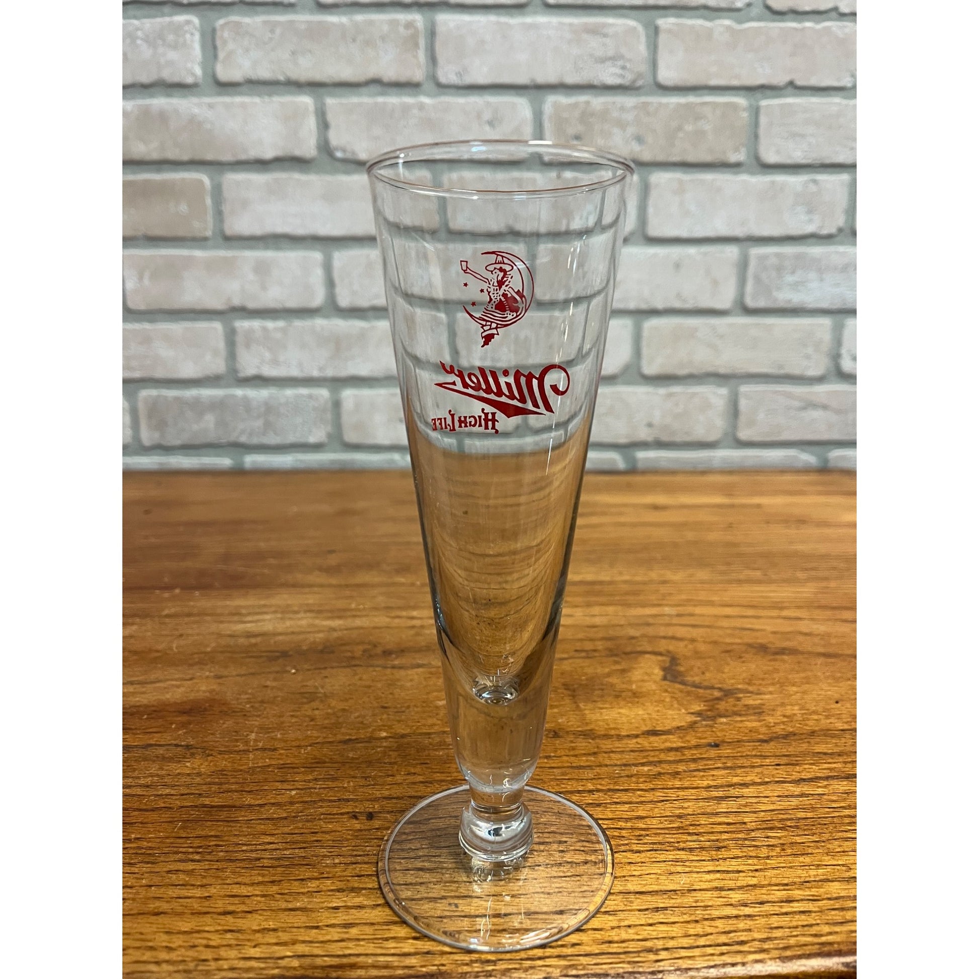 Vintage 1950s Miller High Life Beer Girl on the Moon Pilsner 7-3/4" Bar Glass