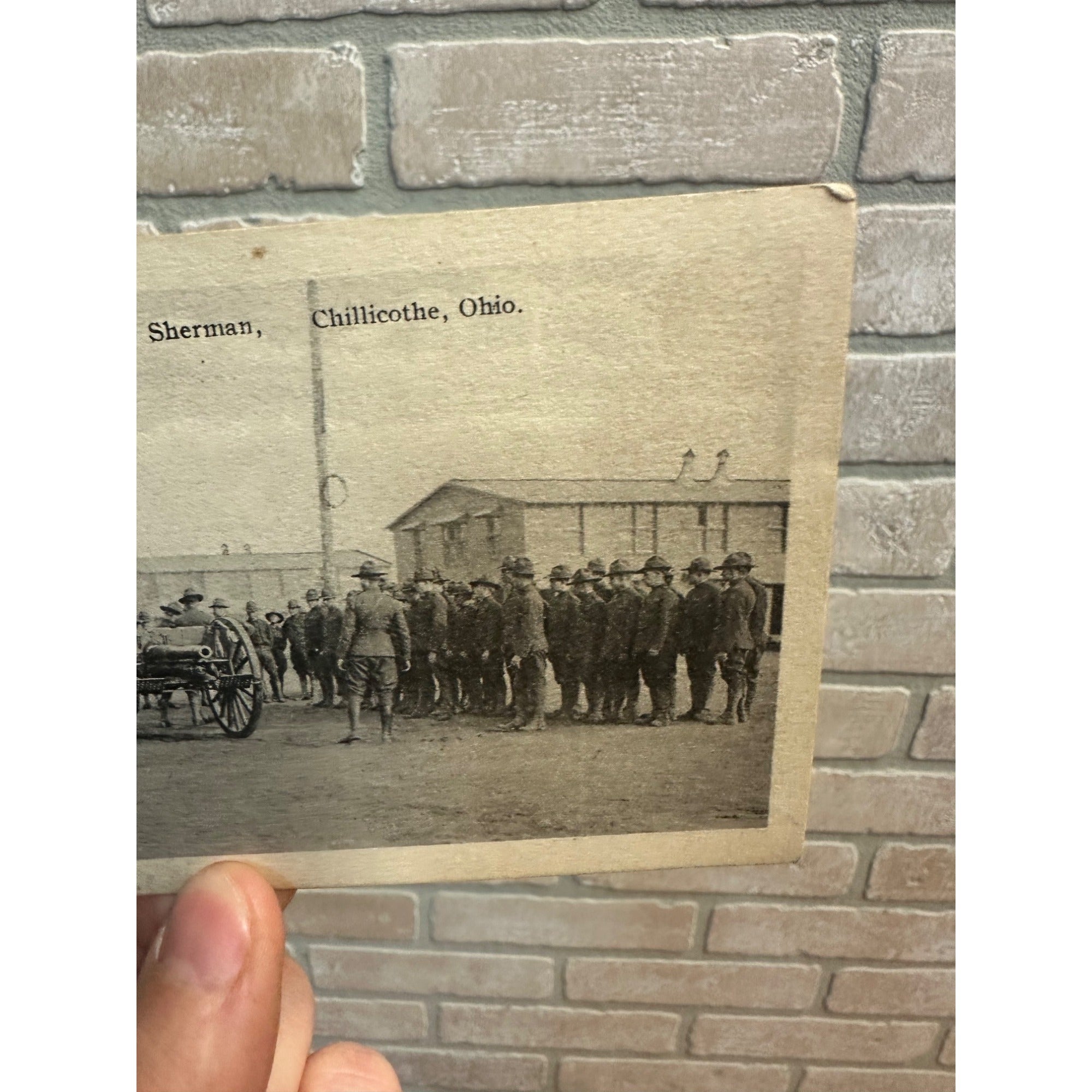 Vintage WW1 WWI US Army Camp Sherman Field Artillery Instruction Postcard Chillicothe OH
