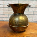 Vintage Union Pacific Railroad Brass Spittoon Embossed Logo Train