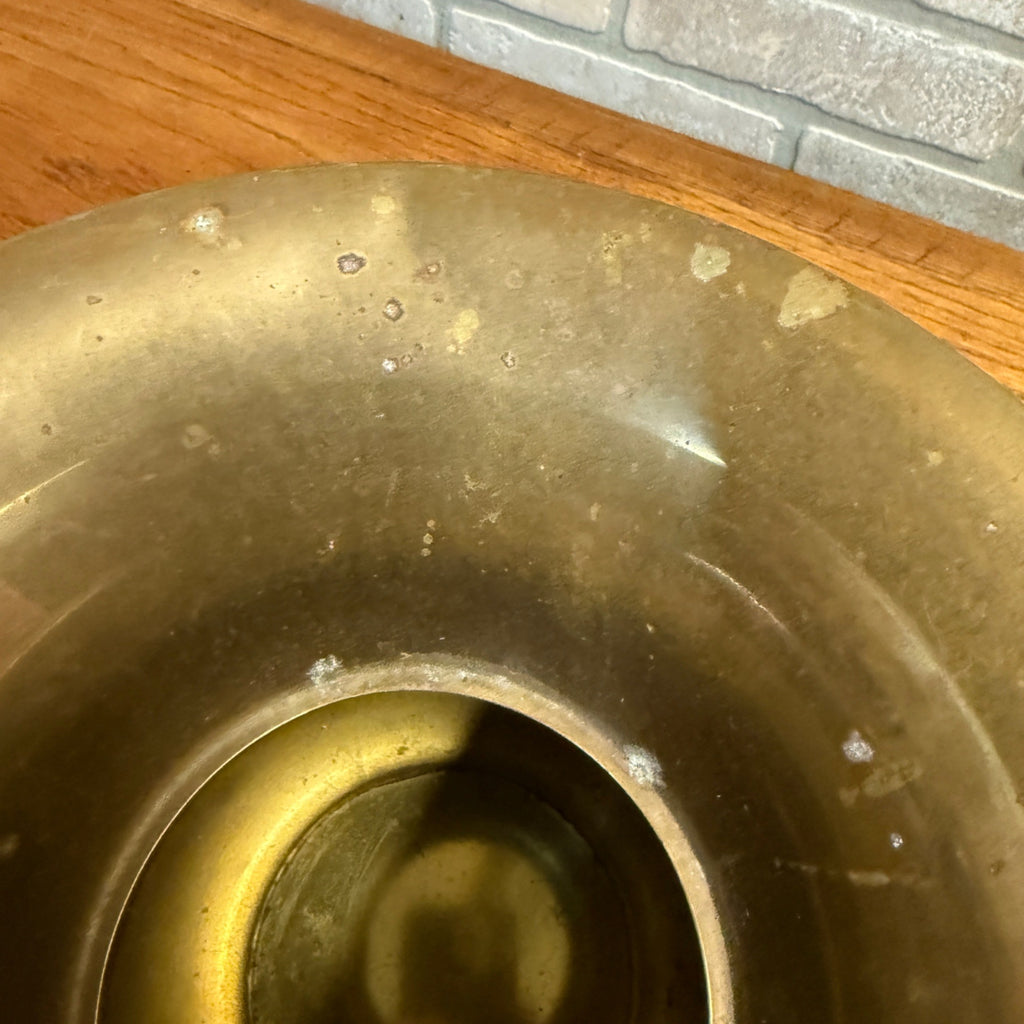 Vintage Union Pacific Railroad Brass Spittoon Embossed Logo Train