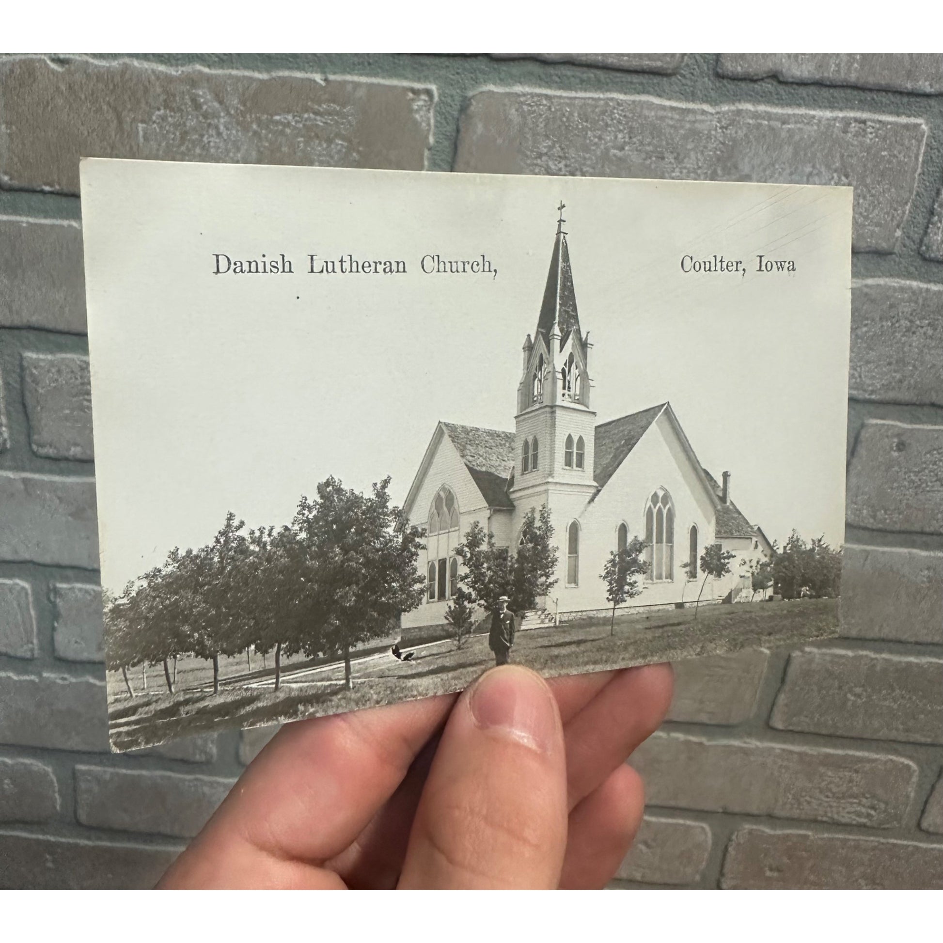 Coulter Iowa IA RPPC Postcard Danish Lutheran Church Early 1900s Vintage