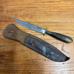 Vintage Alberto Larios Fixed Blade Knife & Sheath Sayula Mexican Fighting Knife