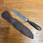 Vintage Alberto Larios Fixed Blade Knife & Sheath Sayula Mexican Fighting Knife