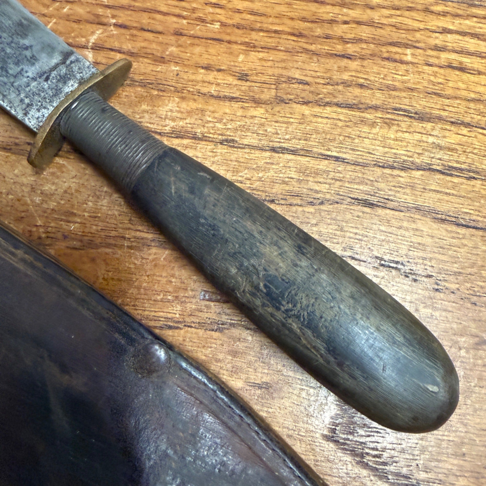 Vintage Alberto Larios Fixed Blade Knife & Sheath Sayula Mexican Fighting Knife