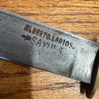 Vintage Alberto Larios Fixed Blade Knife & Sheath Sayula Mexican Fighting Knife