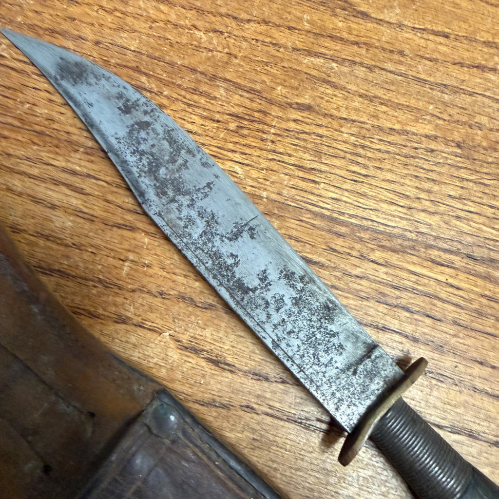 Vintage Alberto Larios Fixed Blade Knife & Sheath Sayula Mexican Fighting Knife