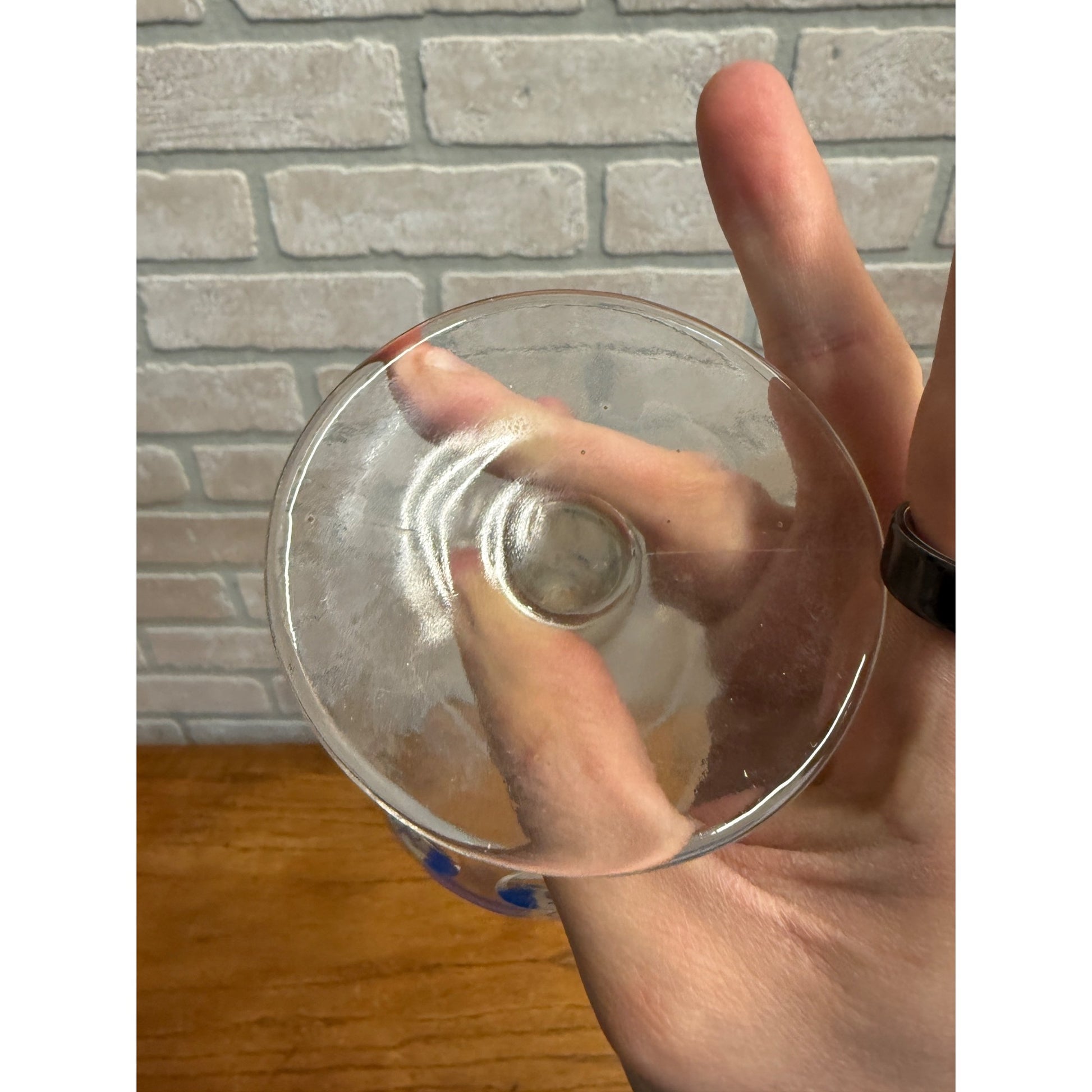 Vintage Pabst Blue Ribbon Blue ACL Beer Goblet Glass Stemmed