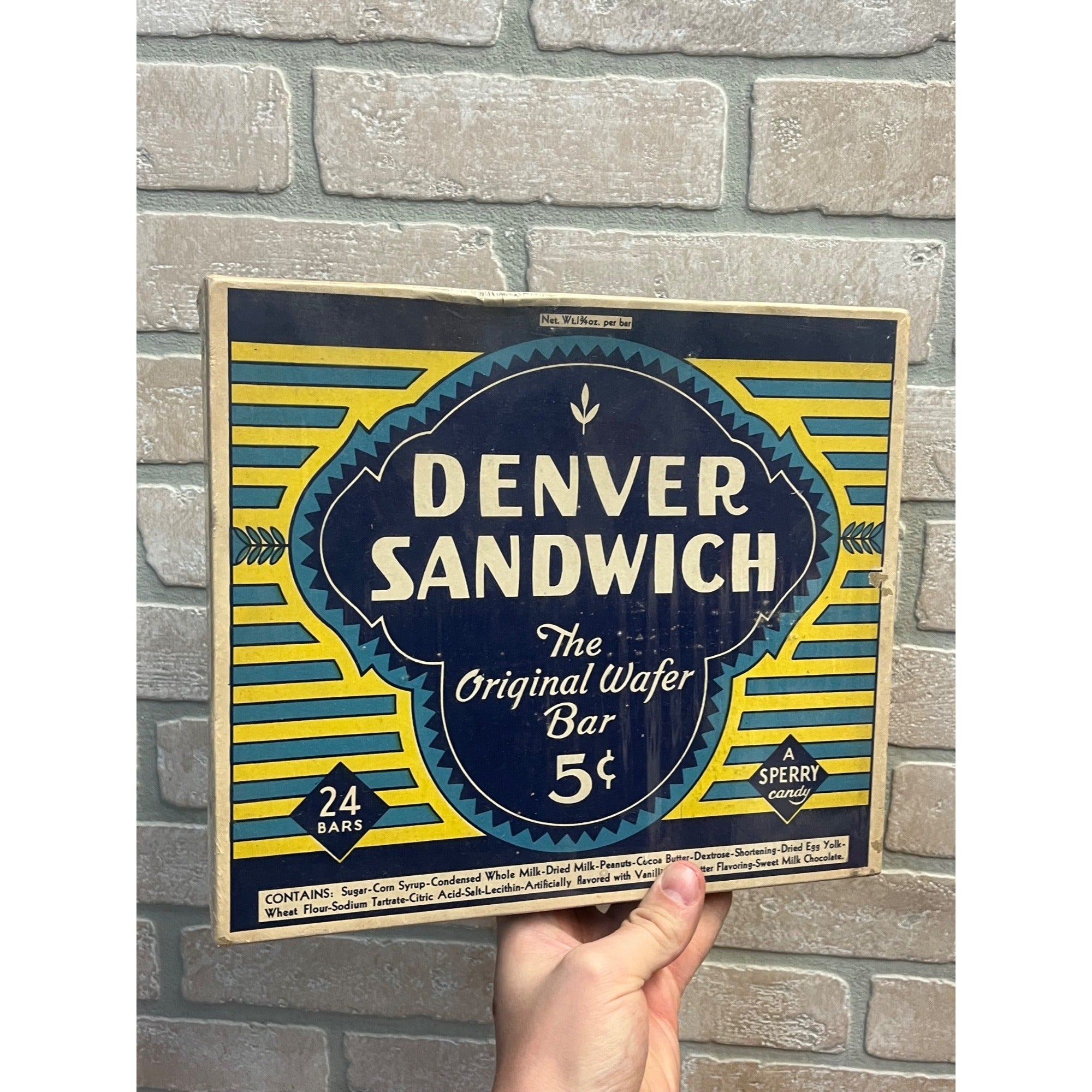 Vintage Denver Sandwich Sperry Candy Bar Store Display Box Cardboard EMPTY