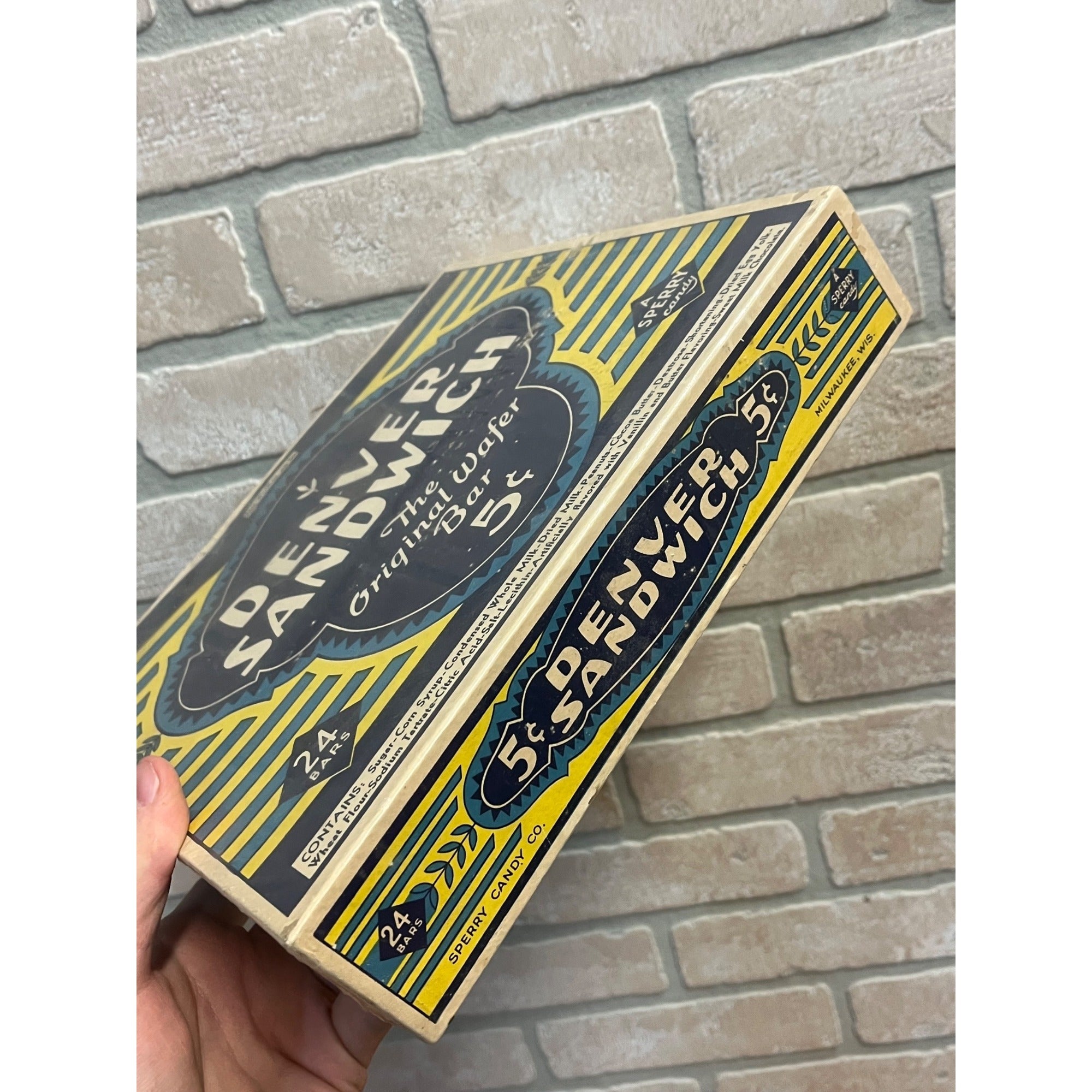 Vintage Denver Sandwich Sperry Candy Bar Store Display Box Cardboard EMPTY