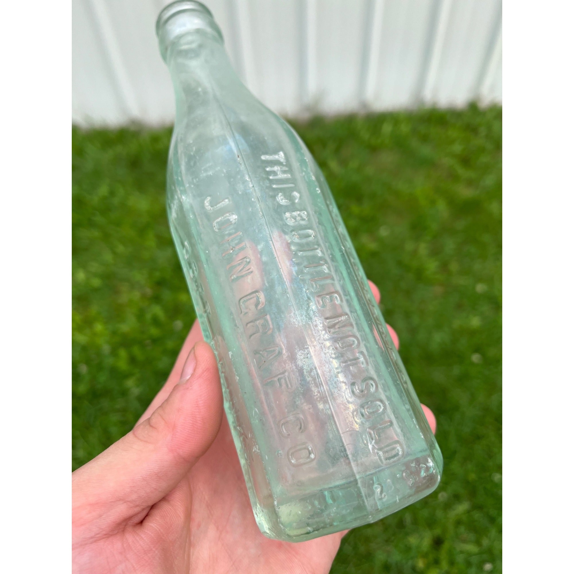 Vintage John Graf Co. Soda Bottle 7.5 Ounce Milwaukee, WI Octagonal