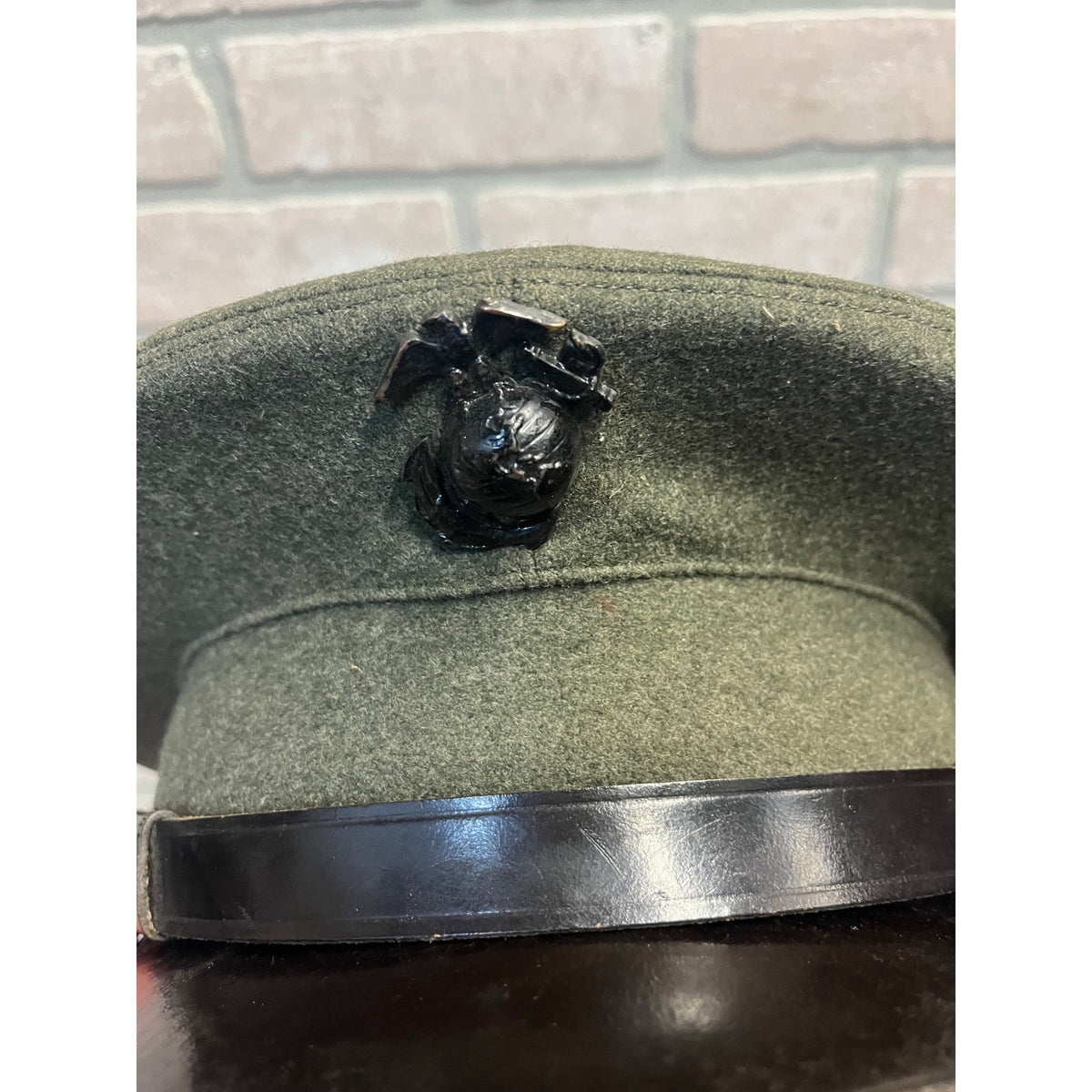 1955 USMC Marine Corps Enlisted Green Service Visor Cap Hat EGA Size 6 3/4