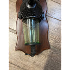Vintage Arcade Crystal No. 3 Wall Mount Glass Coffee Grinder Cast Iron - Works!