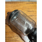 Vintage Arcade Crystal No. 3 Wall Mount Glass Coffee Grinder Cast Iron - Works!