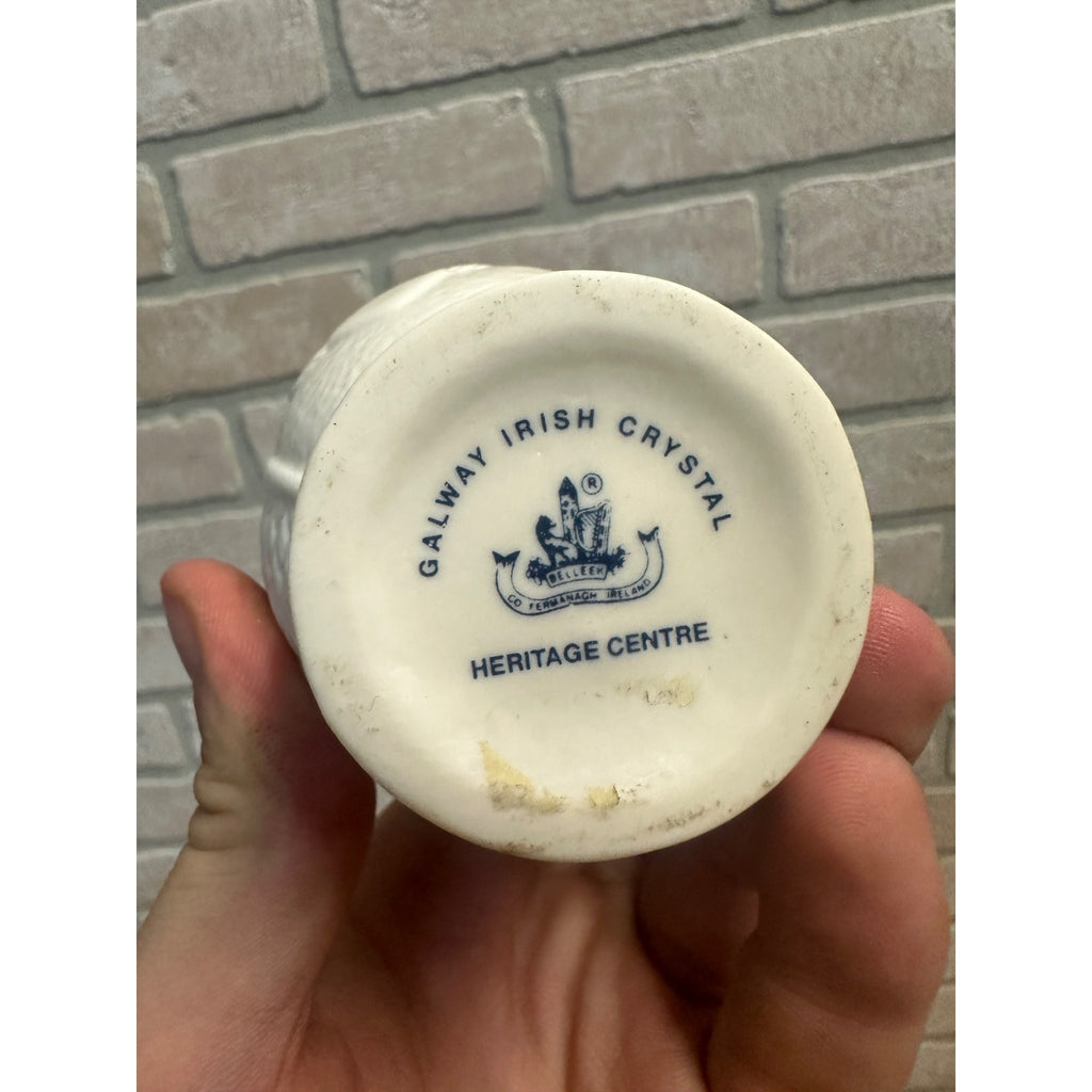 Belleek Pottery Galway Heritage Centre Vase - Claddagh & Sailboat VASE Souvenir