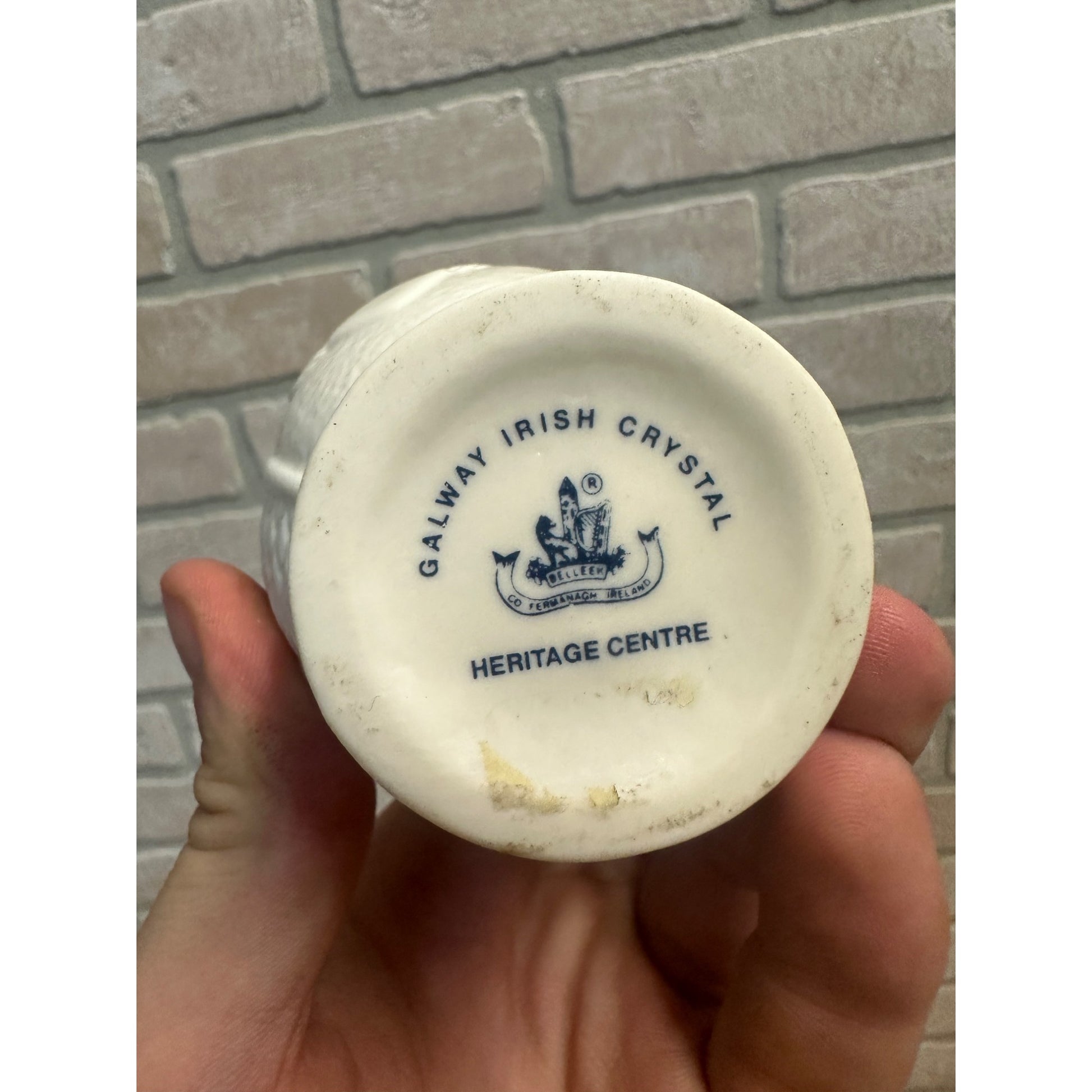 Belleek Pottery Galway Heritage Centre Vase - Claddagh & Sailboat VASE Souvenir