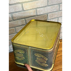 Vintage 1970s Wheat Heart Bread Box Metal Tin Hinged  R&D Co.