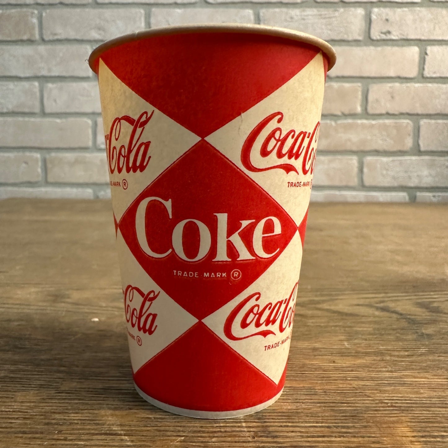 7oz Coca Cola Coke Diamond Design Paper Wax Cup Soda Promo Advertising