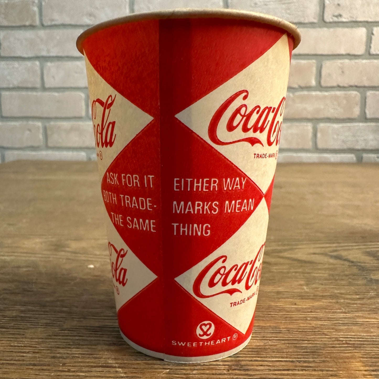 7oz Coca Cola Coke Diamond Design Paper Wax Cup Soda Promo Advertising