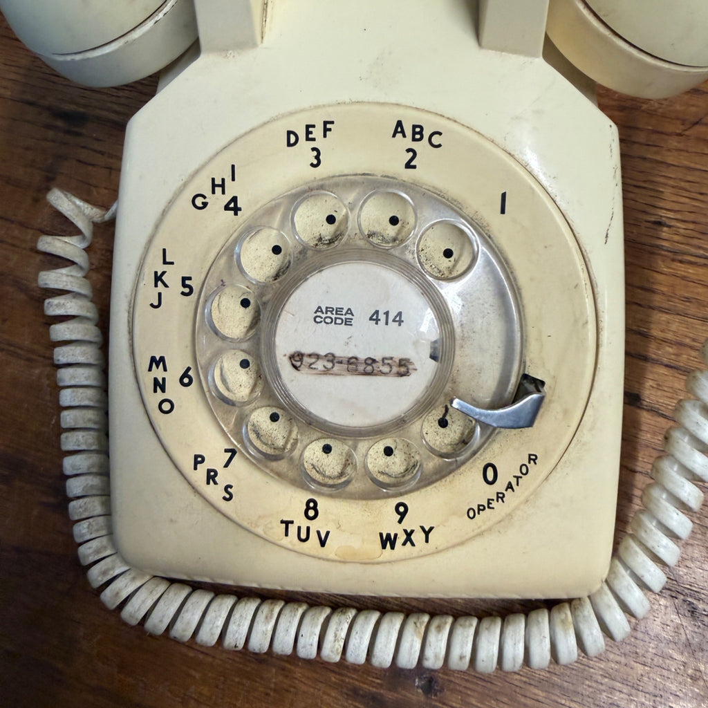 Vintage White Western Electric Rotary Phone Telephone Handset Untested
