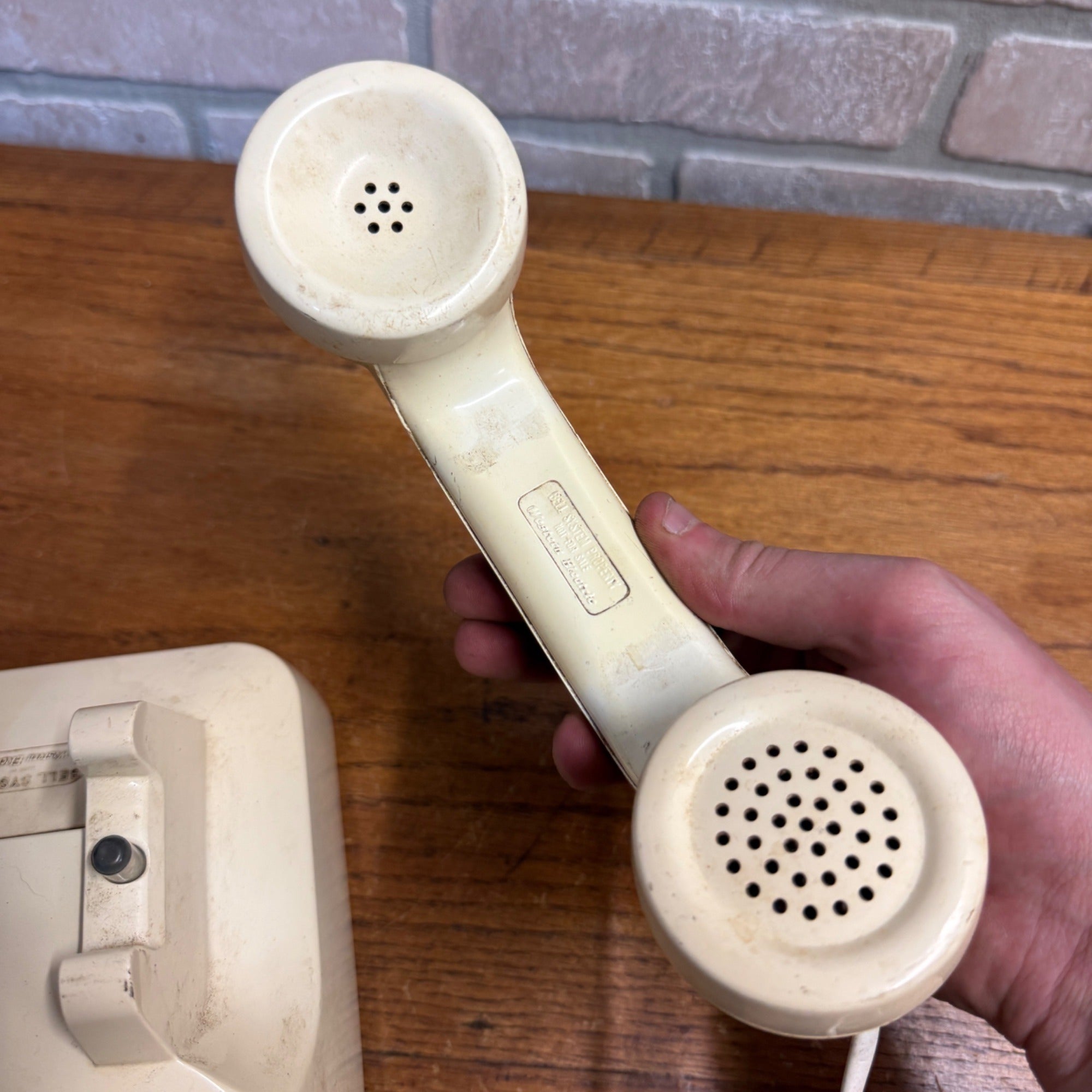 Vintage White Western Electric Rotary Phone Telephone Handset Untested