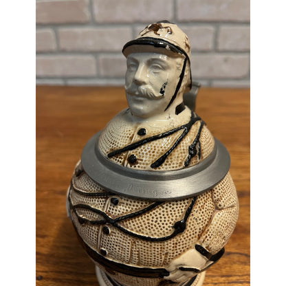 RARE Antique German Figural Character Beer Stein Mug Firefighter #466