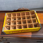 Vintage Wooden Coca Cola Yellow & Red Bottle Carrier Crate Case Coke Advertising