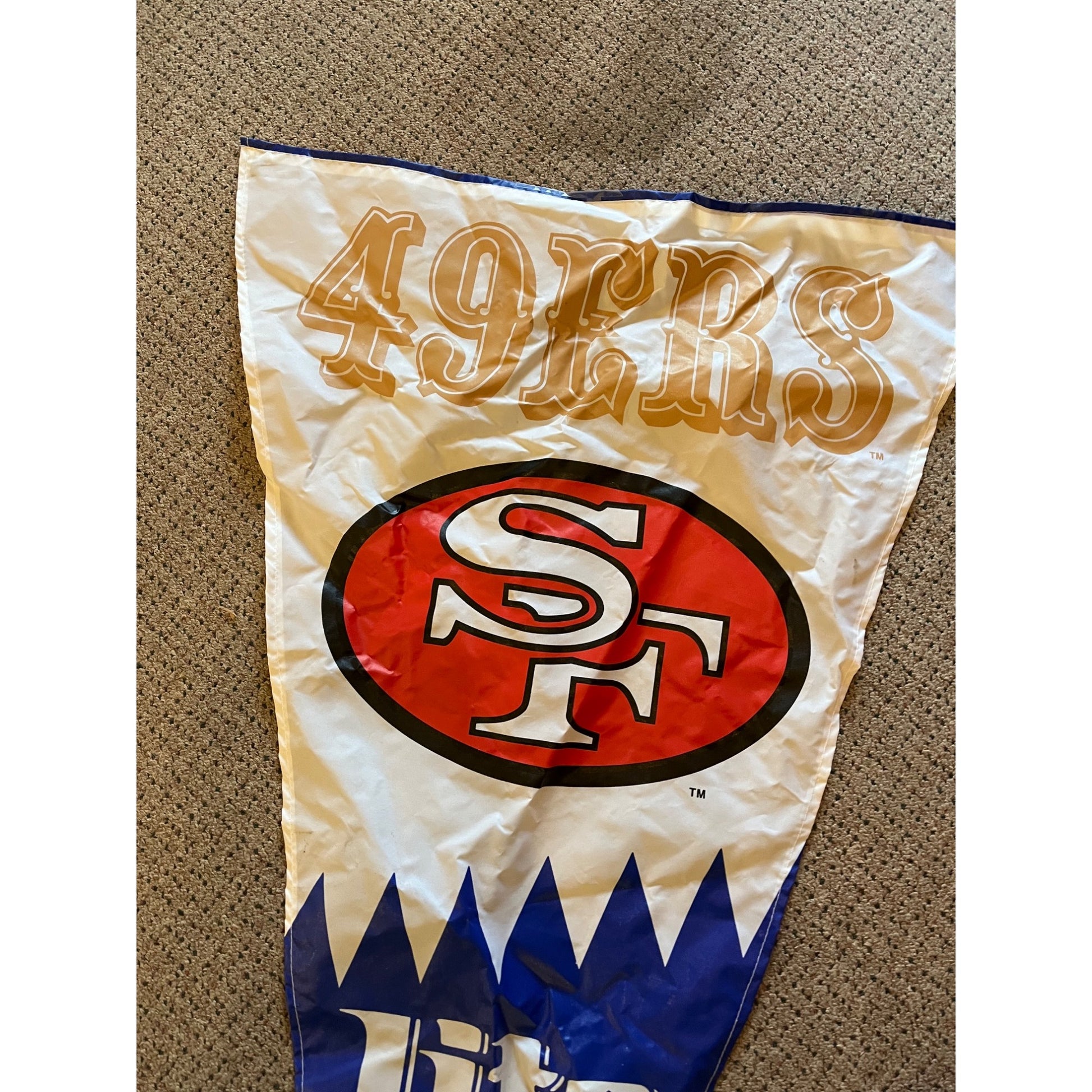 Vintage 1990s Miller Lite Beer San Francisco 49ers Bar NFL Pennant Flag Banner