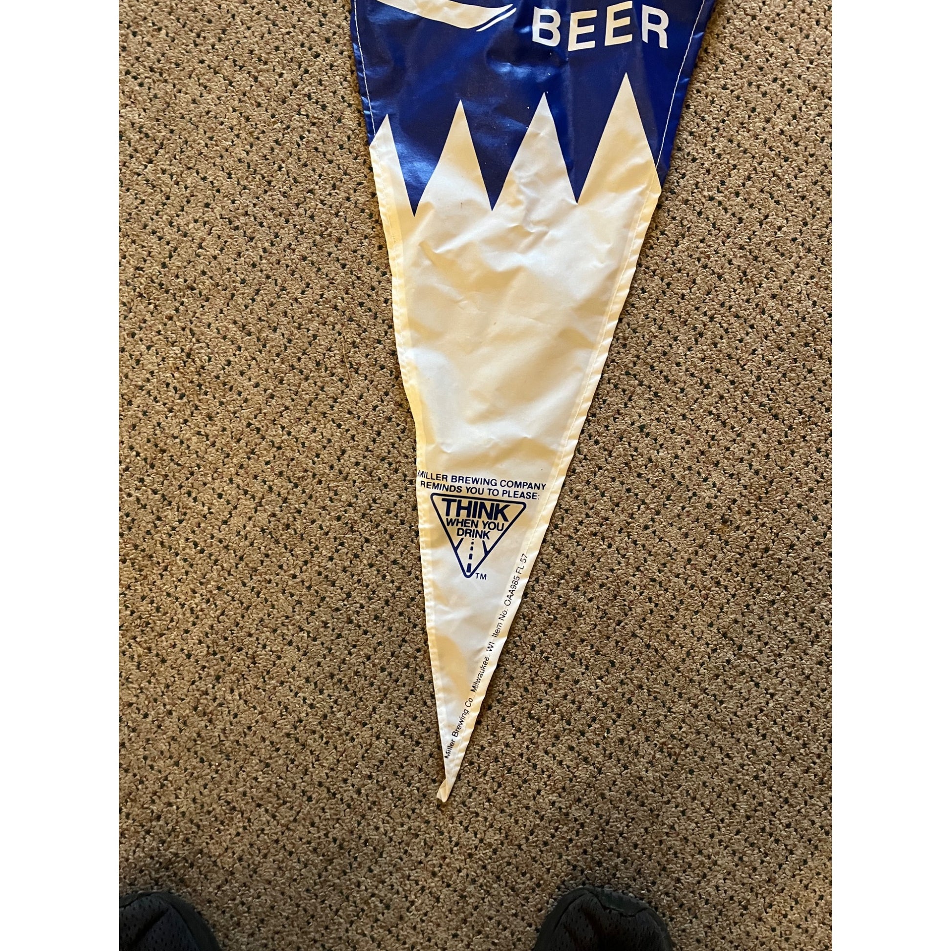 Vintage 1990s Miller Lite Beer San Francisco 49ers Bar NFL Pennant Flag Banner