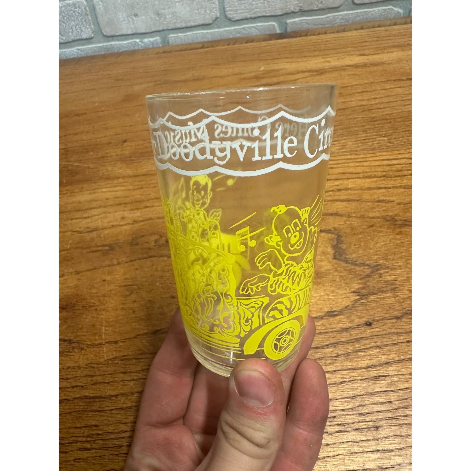 HOWDY DOODY Welch's Jelly Glass HERE COMES MUSIC FOR DOODYVILLE CIRCUS 1950 PTB