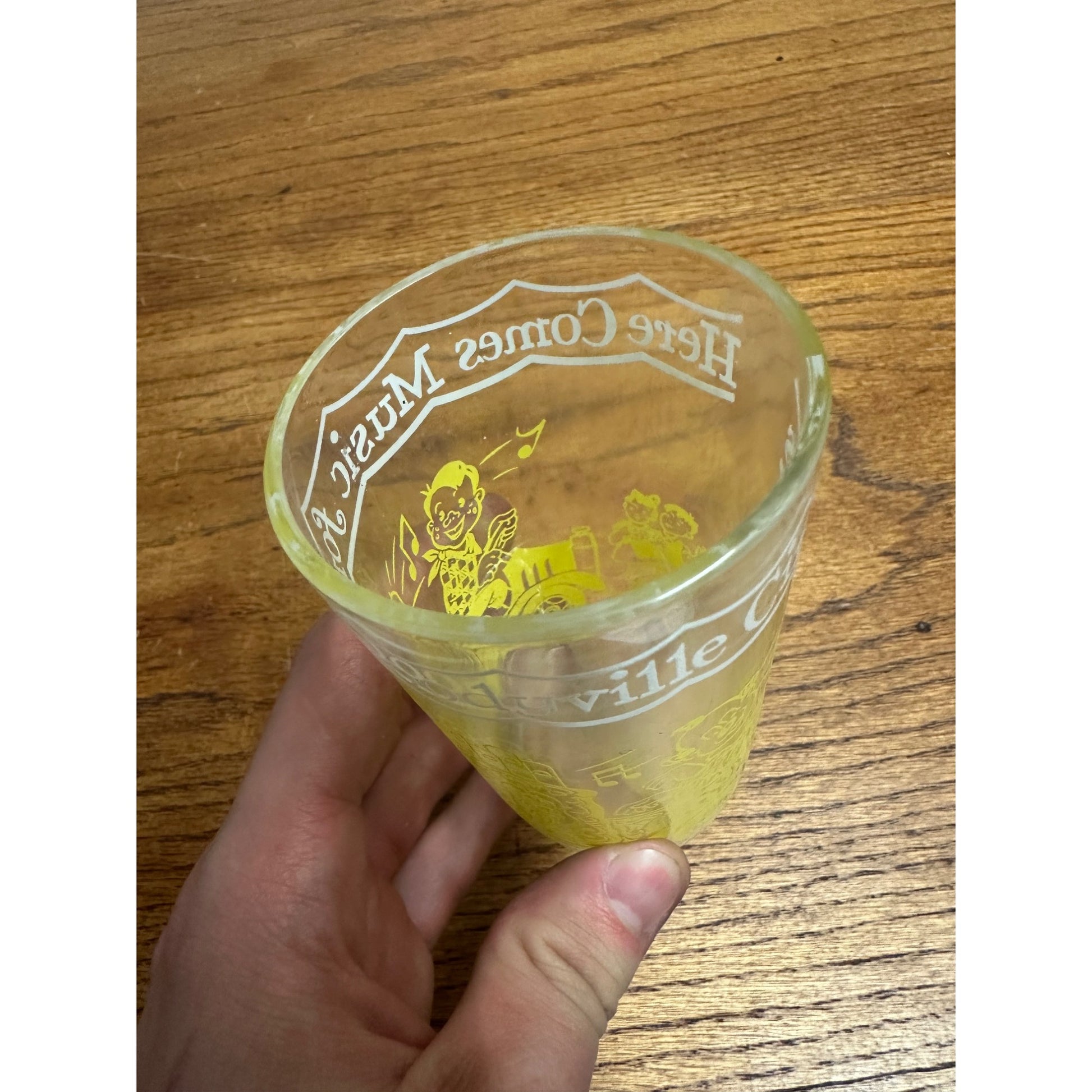 HOWDY DOODY Welch's Jelly Glass HERE COMES MUSIC FOR DOODYVILLE CIRCUS 1950 PTB