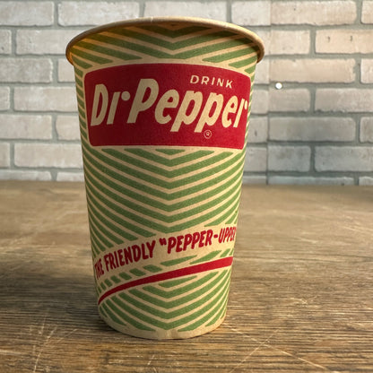 Scarce Dr Pepper Friendly "Pepper-Upper" Soda Paper Wax Cup Promotional