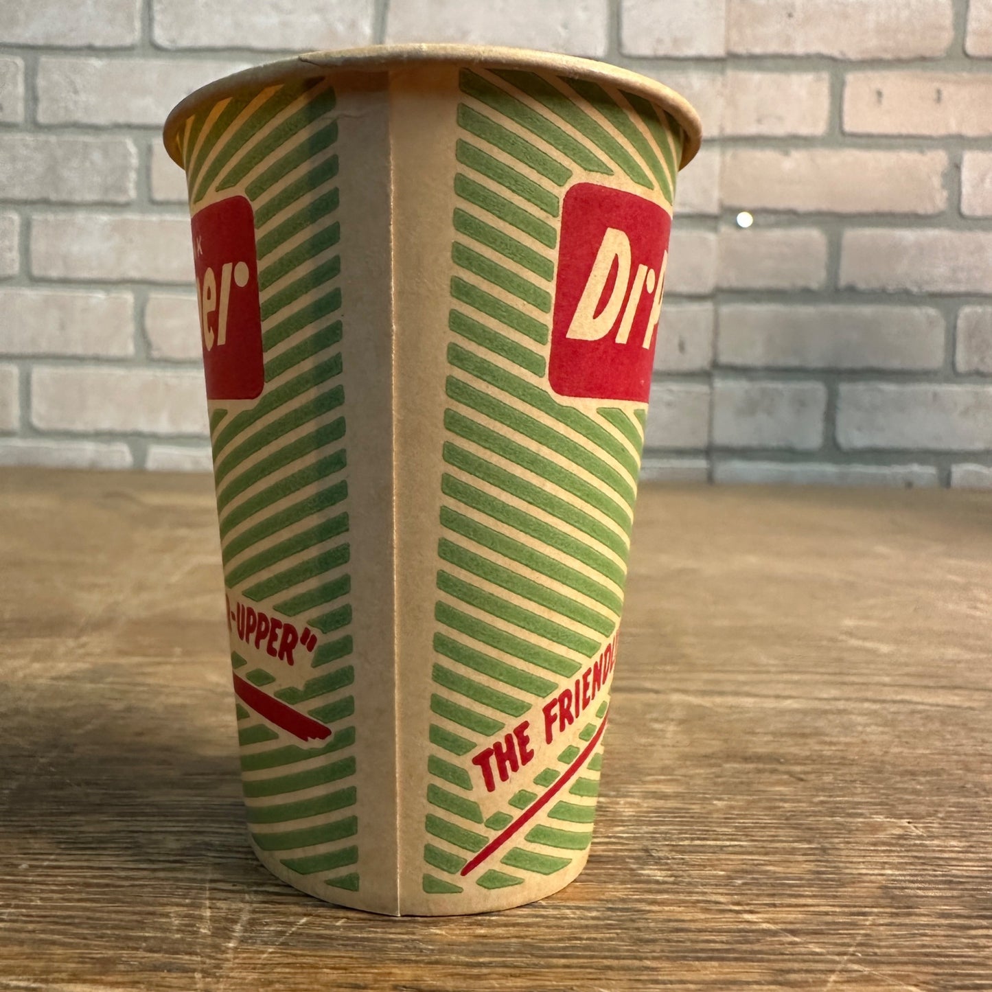 Scarce Dr Pepper Friendly "Pepper-Upper" Soda Paper Wax Cup Promotional