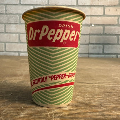 Scarce Dr Pepper Friendly "Pepper-Upper" Soda Paper Wax Cup Promotional