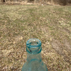 S. Halbach Fond du Lac Wisconsin Embossed Teal Glass Color Soda Bottle