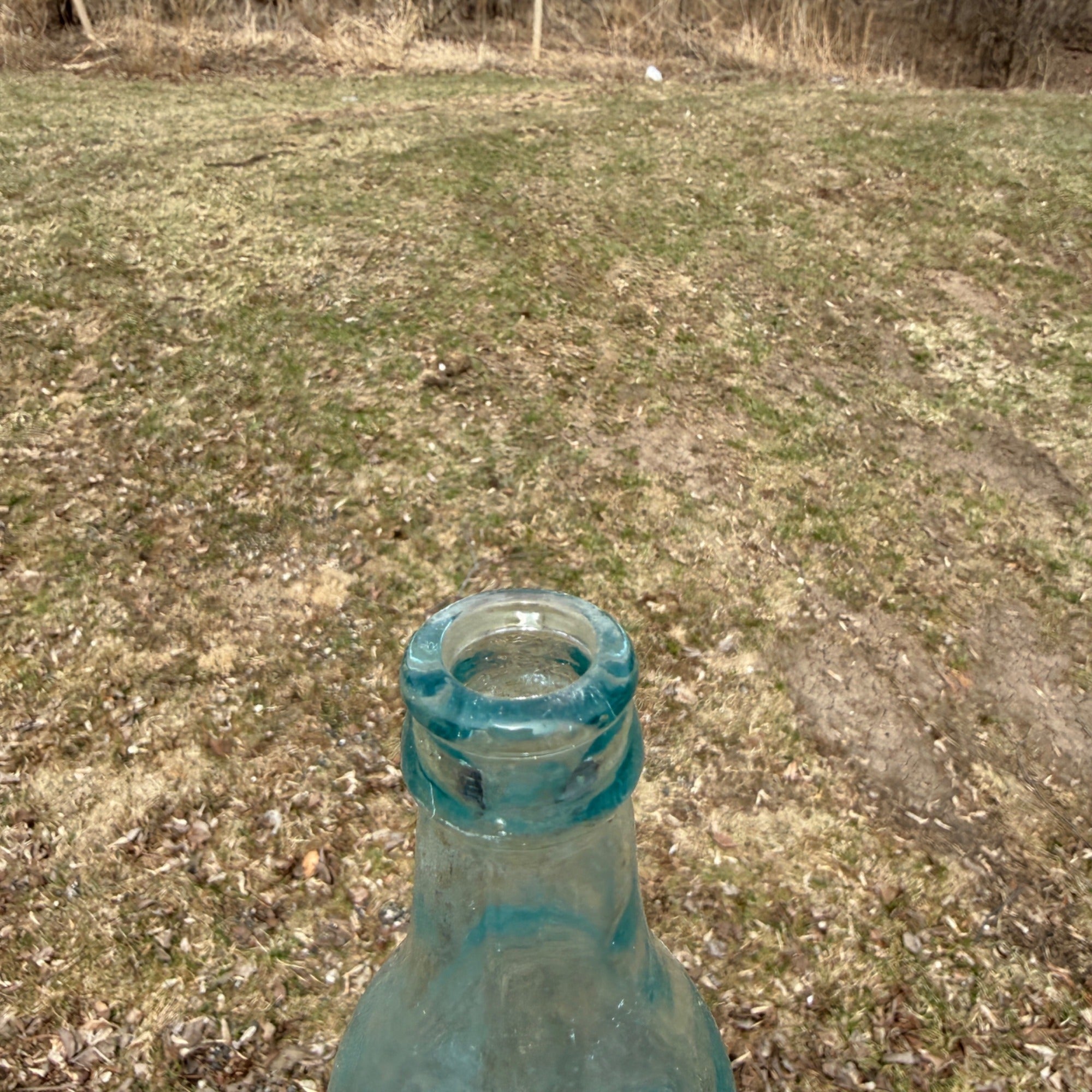 S. Halbach Fond du Lac Wisconsin Embossed Teal Glass Color Soda Bottle
