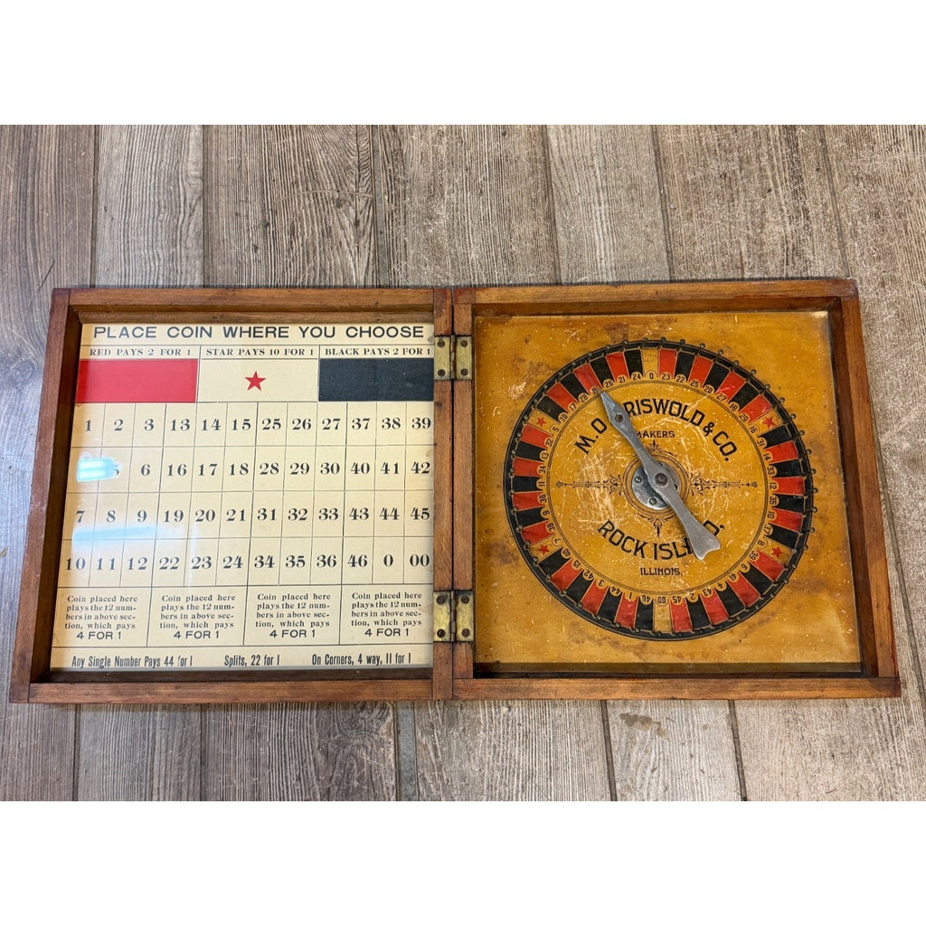RARE 1900s M.O. Griswold & Co Traveling Roulette Game- Gambling trade stimulator