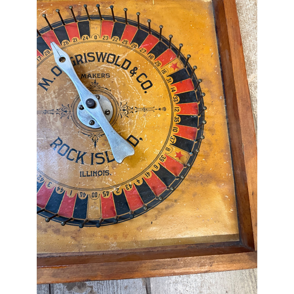 RARE 1900s M.O. Griswold & Co Traveling Roulette Game- Gambling trade stimulator