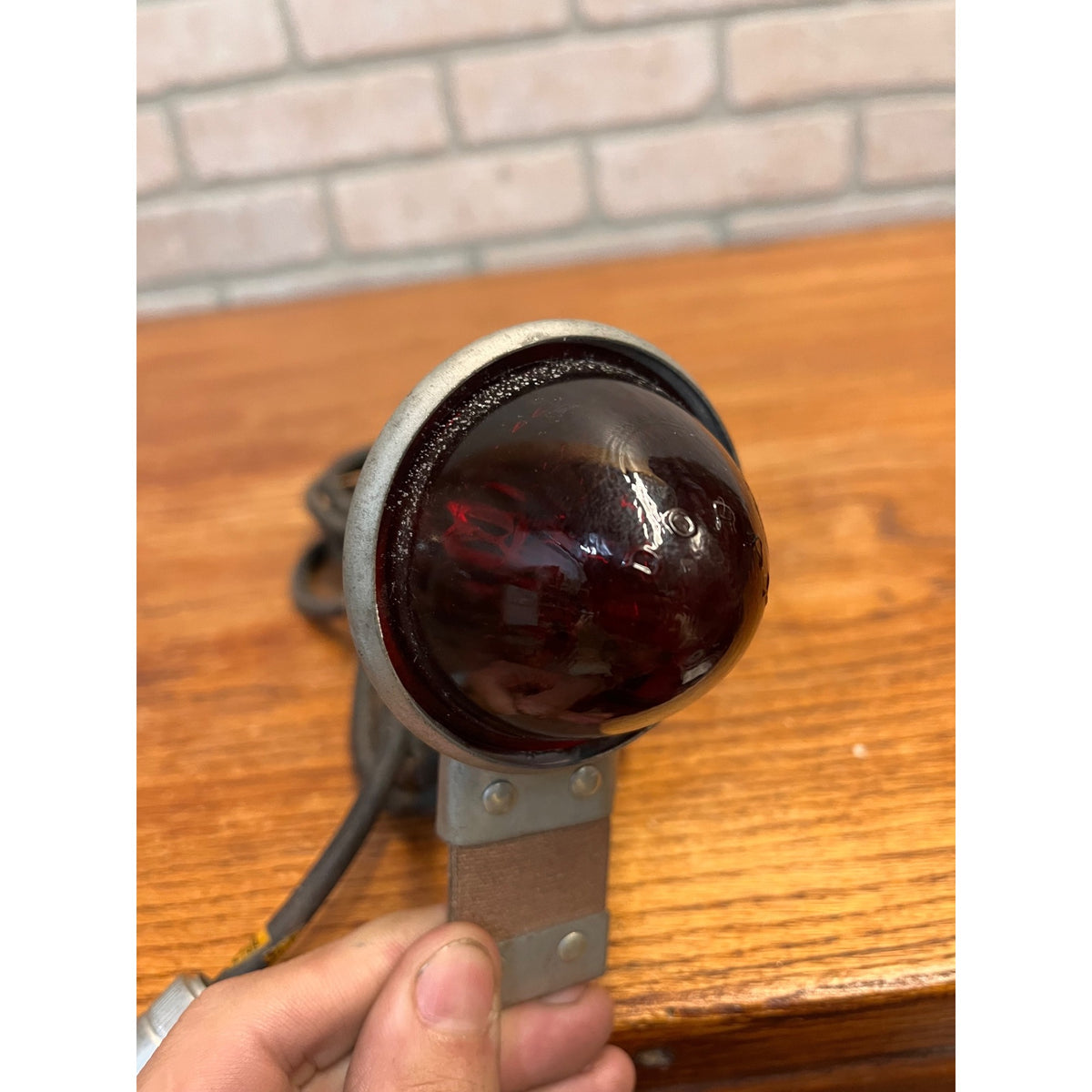 Vintage Do-Ray Red Glass Beehive Bullet Warning Light Lamp Signal Auto Truck Cord Mount Doray
