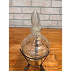 Art Deco Owens Illinois Acorn Apothecary Show Globe Bottle on Metal Stand
