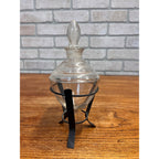 Art Deco Owens Illinois Acorn Apothecary Show Globe Bottle on Metal Stand