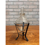 Art Deco Owens Illinois Acorn Apothecary Show Globe Bottle on Metal Stand