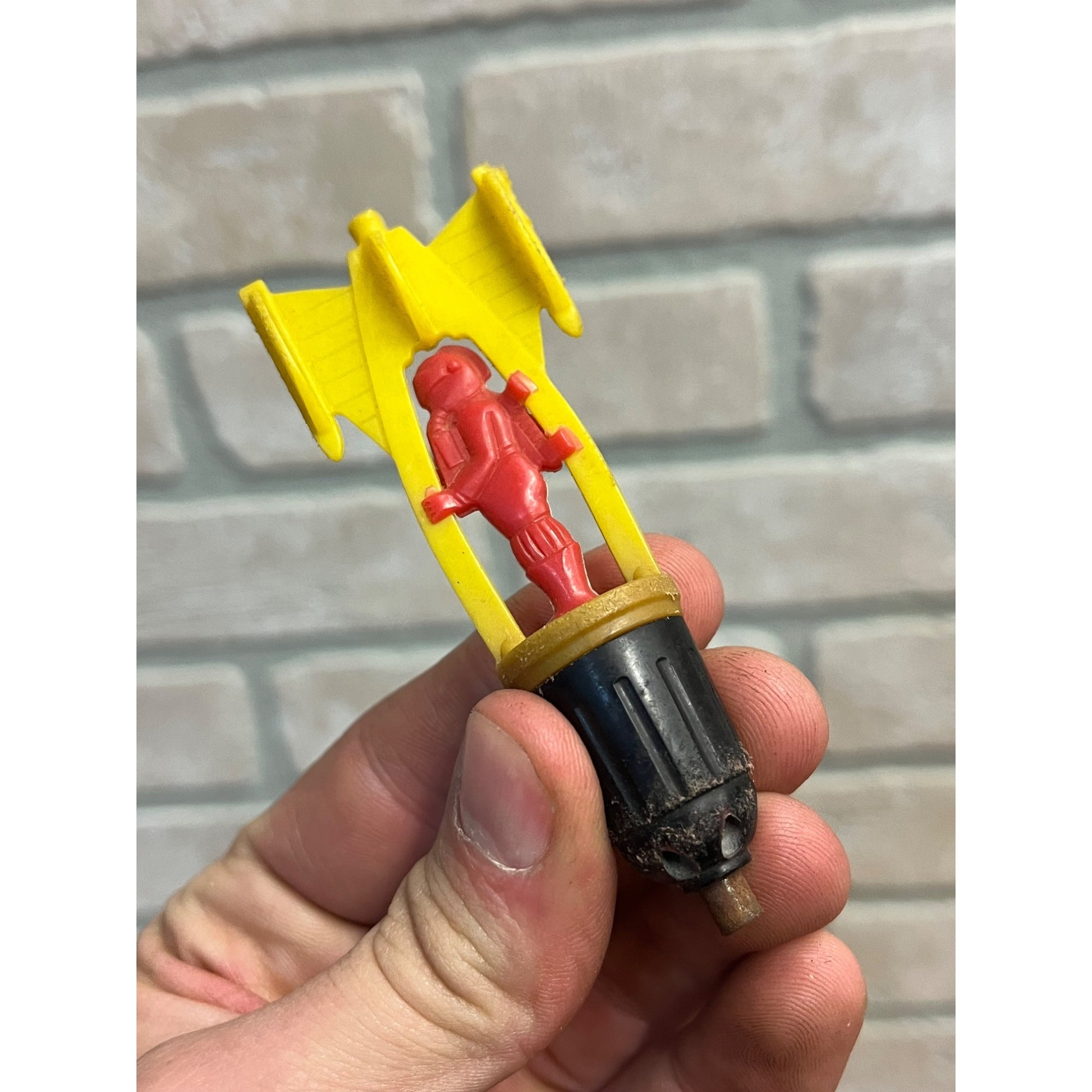 Vintage Cap Bomb Plastic Toys Space Man Royal Tot & 5" Rocket 1950s