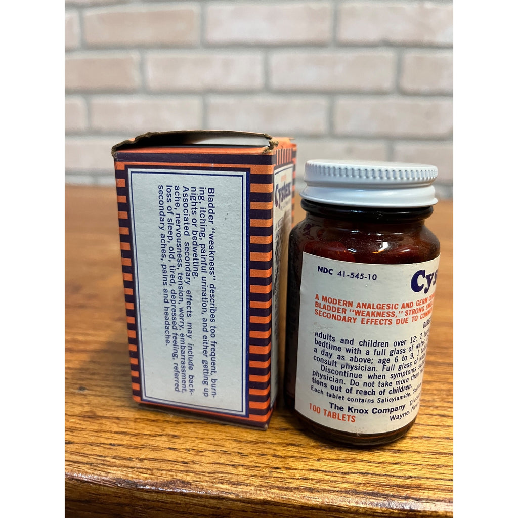 Vintage Cystex Bladder Treatment 100 Tablets Bottle with Box